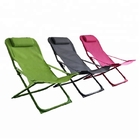 잔디 갑판을 위한 회색 접힌 해변 라운지 의자 알루미늄 프레임 폴드형 해변 라운지 뒤로 젖혀지는 긴 의자 협력 업체