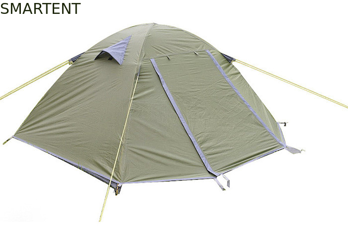 210*110CM 이중층 야외 캠핑 쉼터 녹색 PU 코팅 190T 트레킹 텐트 협력 업체