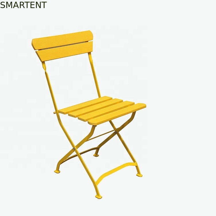 야외 노란 접힌 해변 라운지 의자 금속 분말 코팅된 튜브 프레임은 해변 평상복을 접습니다 협력 업체