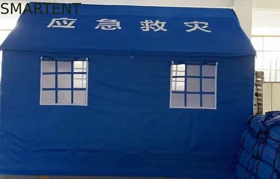 구입하다 야외 2x3M 재난구호 텐트 푸른 폴리에스테르 옥스퍼드는 스틸 튜브 덮개를 페인트를 칠했습니다 온라인 제조