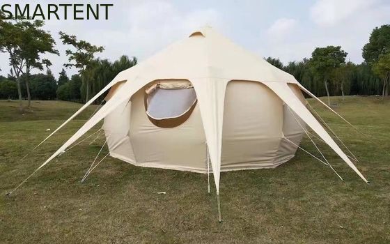 구입하다 285G 야외 야영 로터스 벨 텐트 방수 PU3000MM 면 글램핑 덮개 온라인 제조