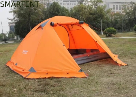 2인 오렌지 PU3000MM 코팅 210T 폴리에스터 알루미늄 프레임 수질 차단식 팝업 텐트 협력 업체
