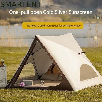 150X200X130CM 야외 휴대용 방수 PU2000MM 코팅 210T 폴리에스터 삼각형 모양 디자인 팝업 캠핑 텐트 완전 자동 빠르게 열 수있는 해변 천장 협력 업체