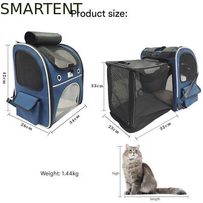 Washable Blue Polyester Oxford Expandable Pet Rucksack Travel Bag Durable Non Toxic Ideal For Indoor Outdoor Pet Owners Needing Safe And Easy To Clean Travel Gear 협력 업체