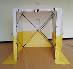 200D 폴리에스테르 옥스퍼드 야외 야영은 PU 코팅된 팝업 작업 텐트 하얀 노랑색을 텐트로 덮습니다 협력 업체