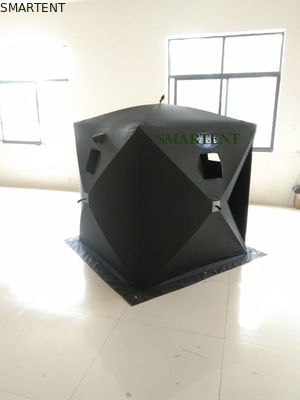 147X147X165CM 검은색 야외 작업 텐트 유리 섬유 방수 코팅 폴리에스터 150D 한 사람 롤 오버 얼음 보호 협력 업체