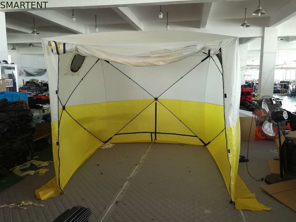 235*235*200MM 야외 낚시 쉼터 PU 코팅 200D 폴리에스터 옥스포드 유리섬유 듀얼 컬러 캠핑 텐트 협력 업체