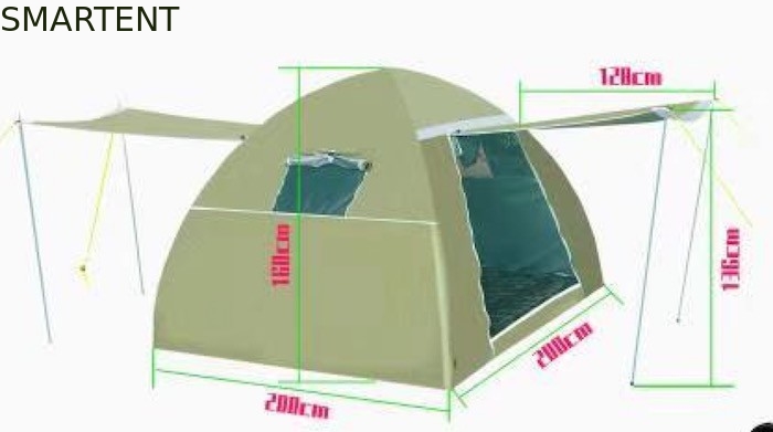 큰 4 사람 부풀게할 수 있는 야외 텐트 은은 210T 돔 공기 텐트 200X200X150CM을 콜이티드 협력 업체