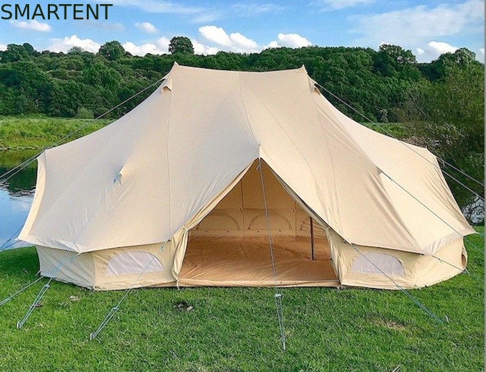 400X600X300CM 베이지색인 면 캔버스 야외 야영은 황제 종 모양의 텐트 단일층을 텐트로 덮습니다 협력 업체