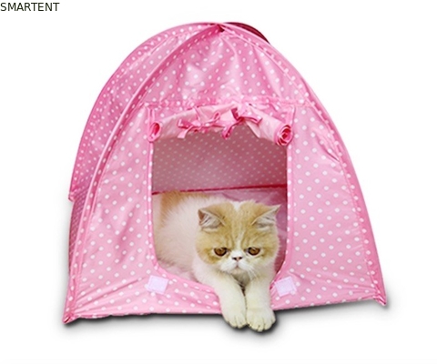 가벼운 화려한 폴리에스테르 방수 고양이 텐트 귀여운 애완용품 43x43x41cm